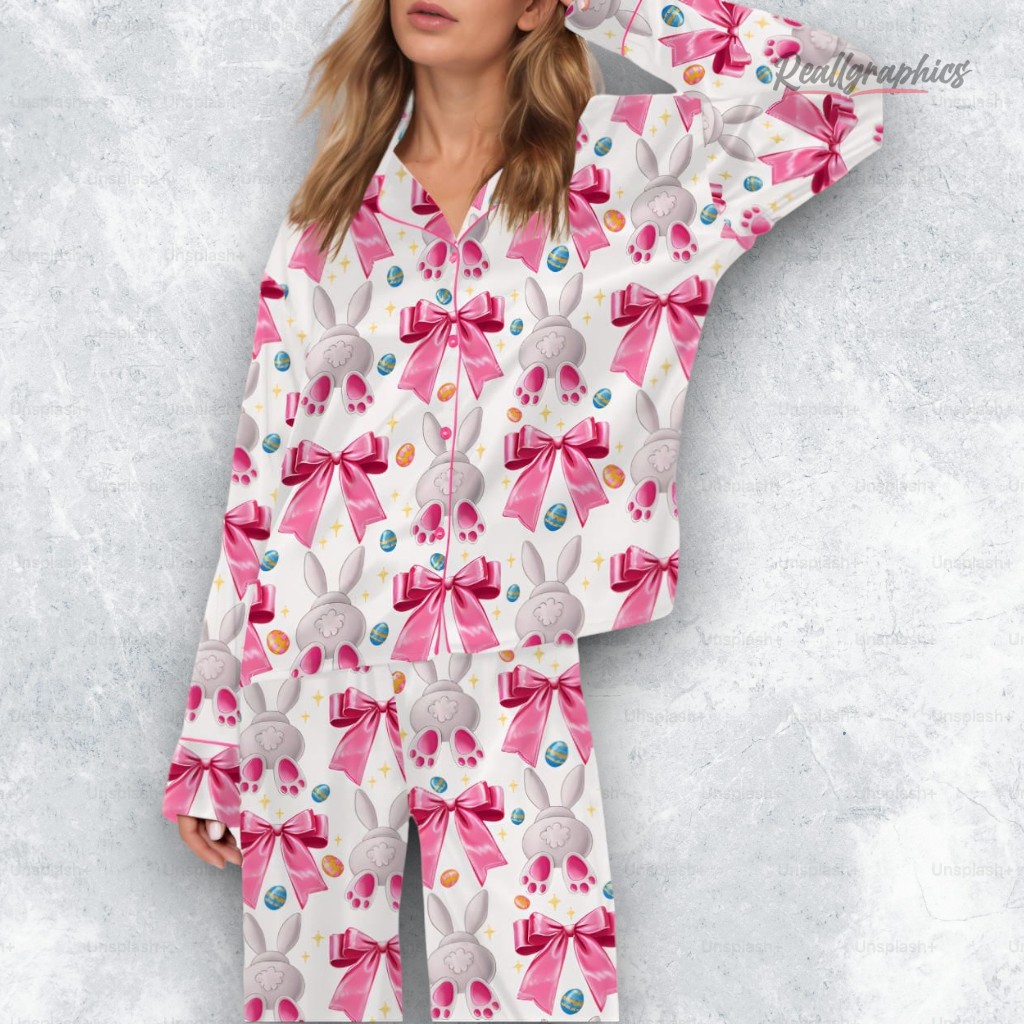 easter bunny coquette satin pajama set 2 grzi5o