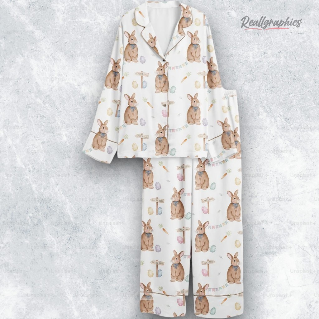 Easter Bunny Satin Pajama Set Easter Bunny Satin Pajama Set