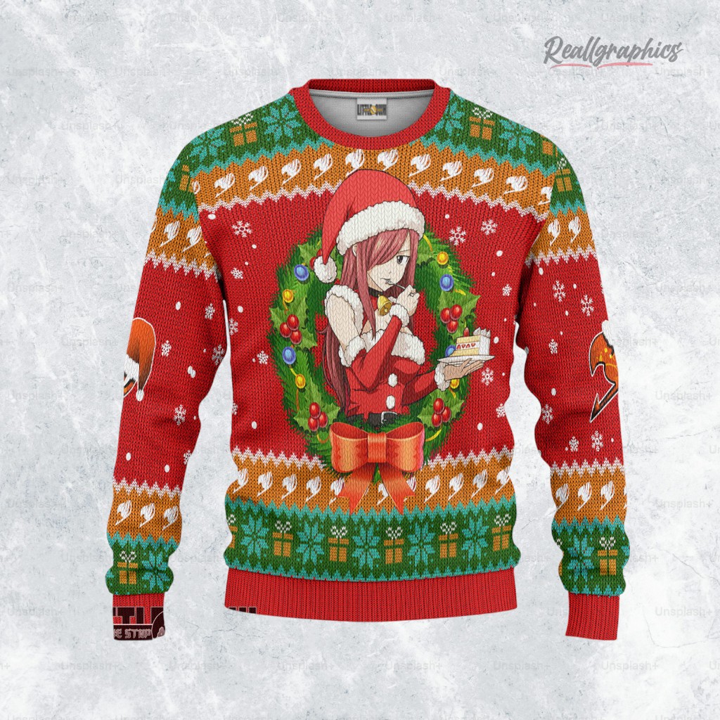 erza scarlet ugly sweater custom fairy tails sweatshirt 2 fx2pfe