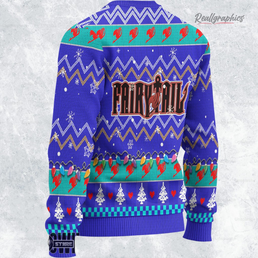 fairy tail sweatshirt natsu x lucy x happy ugly sweater christmas gift 2 b6wiwp