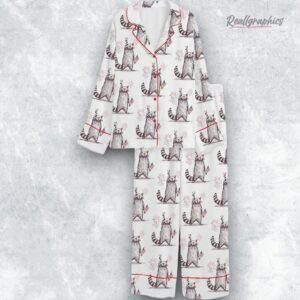 feral but free fireworks summer raccoon 4th of july print pajama set 1 ikt5bi