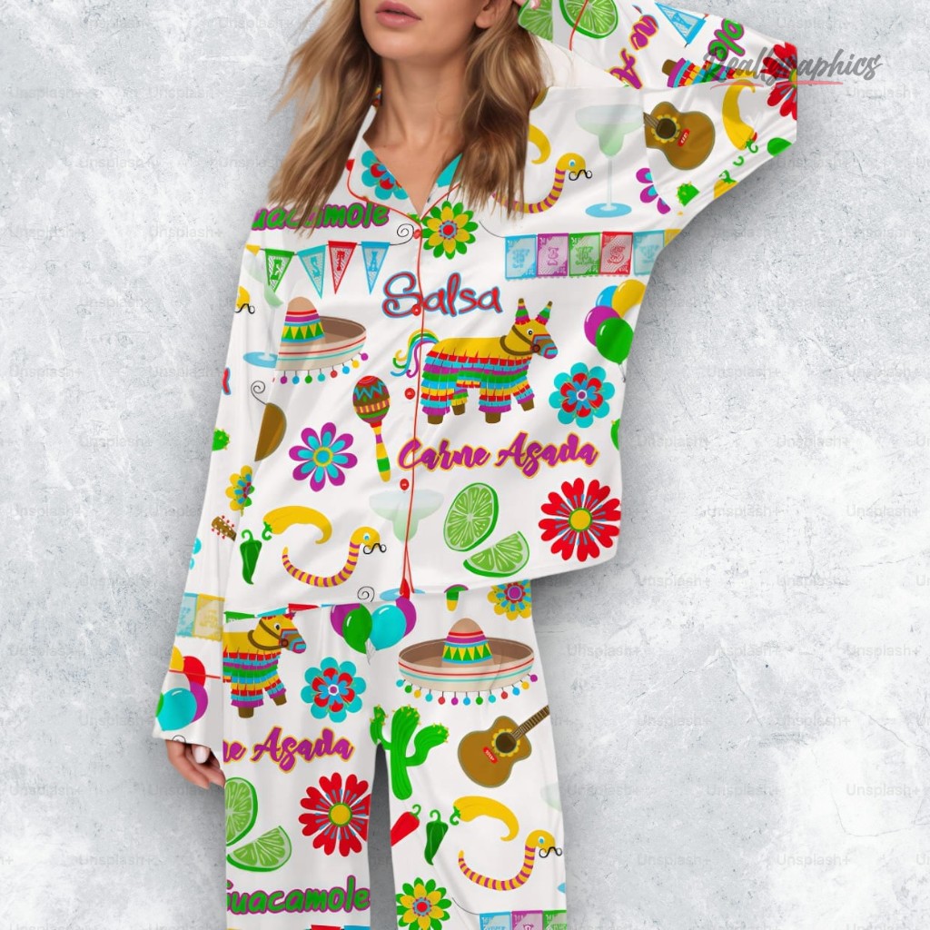 fiesta cinco de mayo satin pajama set 2 f68nxw
