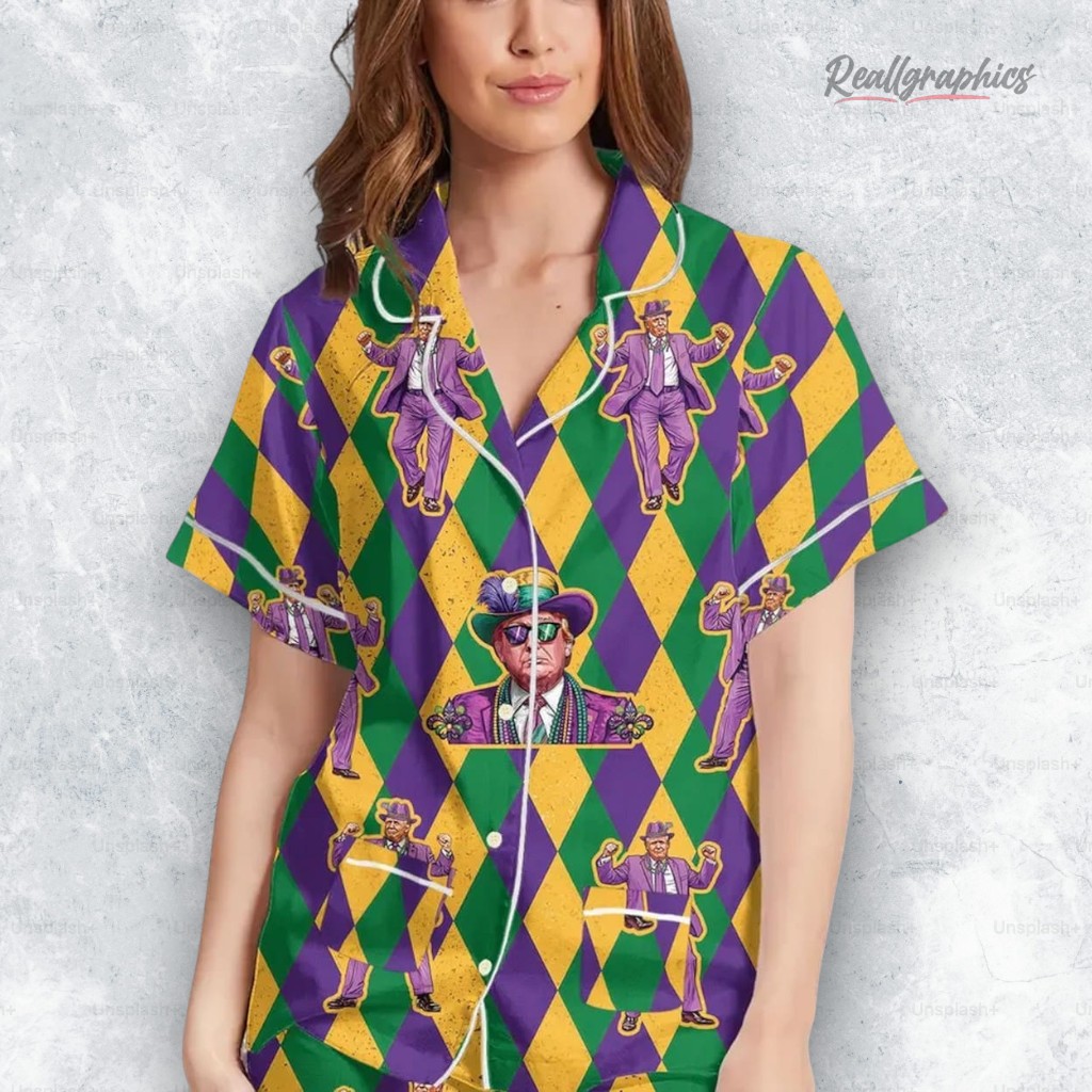 Funny Trump 2025 Mardi Gras Pajama Set Funny Trump 2025 Mardi Gras Pajama Set