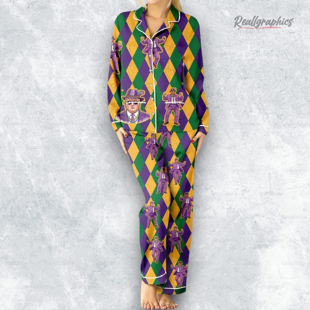 funny trump 2025 mardi gras pajama set 2 ephrqx