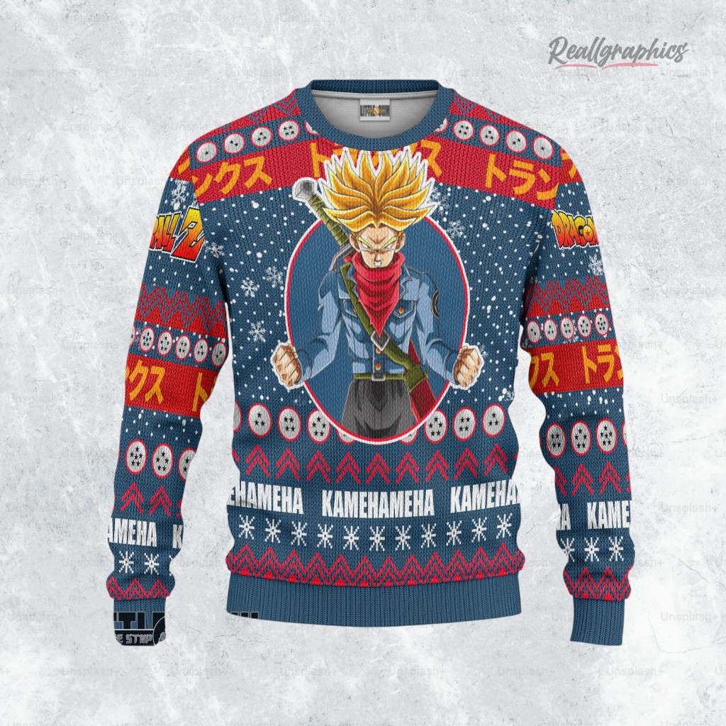 future trunks sweatshirt dragon ball xmas ugly sweater 2 h0zpzi