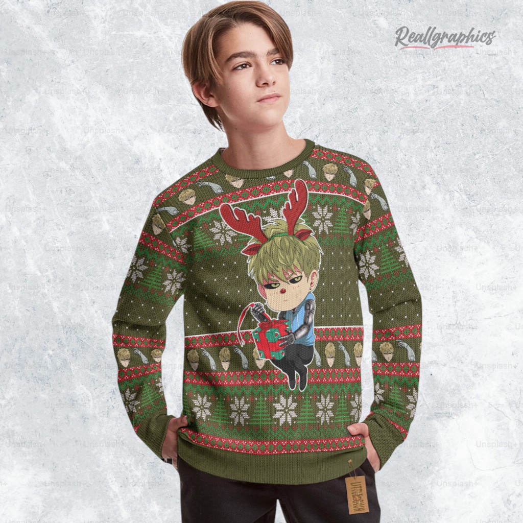 Genos Sweatshirt Custom One Punch Man Ugly Sweater Genos Sweatshirt Custom One Punch Man Ugly Sweater