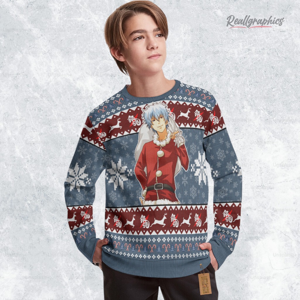 Gintama Sweatshirt Custom Sakata Gintoki Ugly Sweater Gintama Sweatshirt Custom Sakata Gintoki Ugly Sweater
