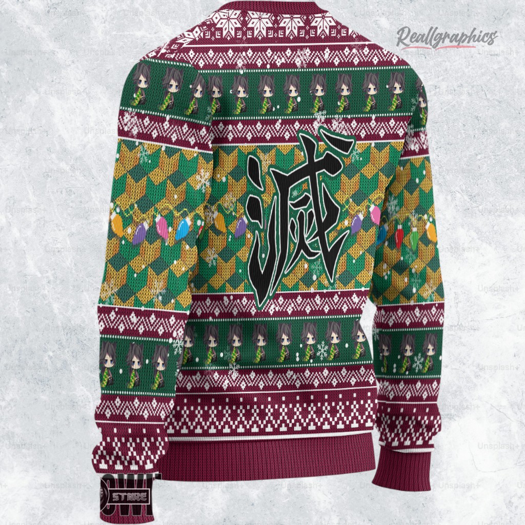 giyu tomioka ugly christmas sweater demon slayer custom anime sweatshirt 2 fnabkw