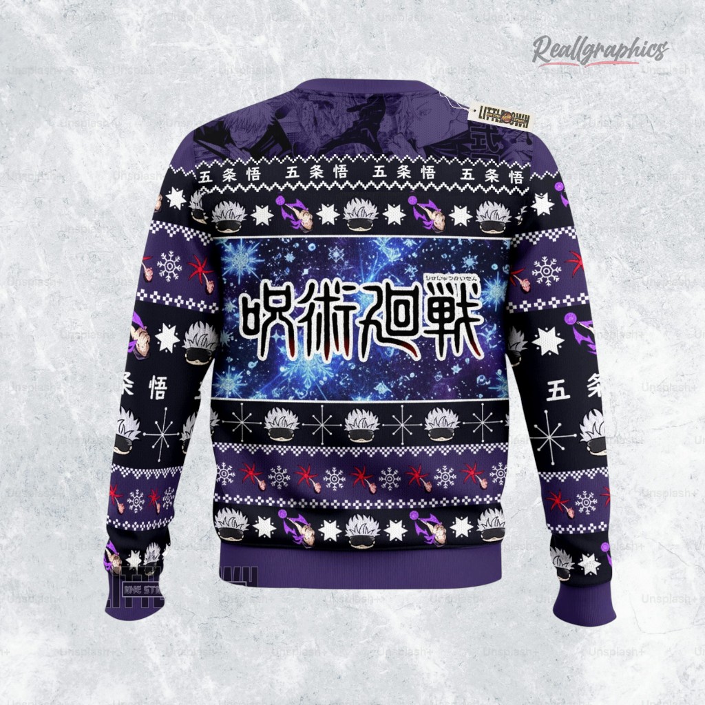 Gojo Satoru JJK Ugly Sweater Anime Xmas Gift Ideas Gojo Satoru JJK Ugly Sweater Anime Xmas Gift Ideas