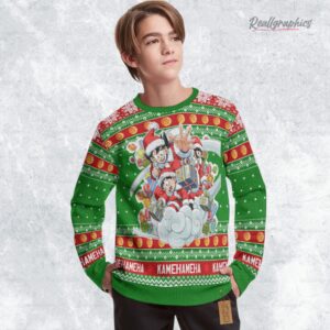 goku and gohan and chi chi sweatshirt dragon ball xmas ugly sweater 1 pqxx7p