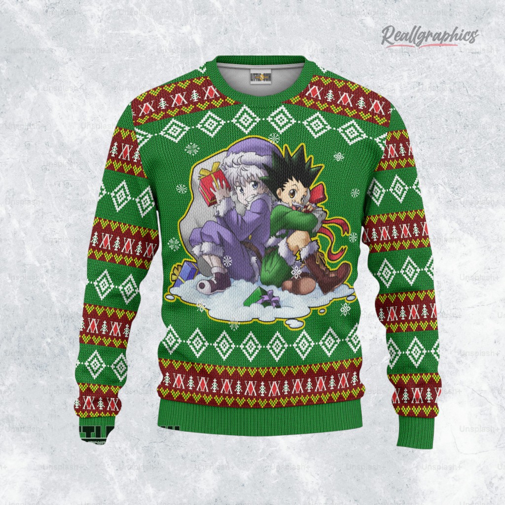 gon killua cute ugly sweater hunter x hunter sweatshirt 2 o1bfuf