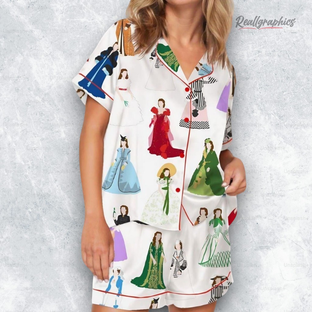 gone with wind scarlett satin pajama set 2 dz9mkc
