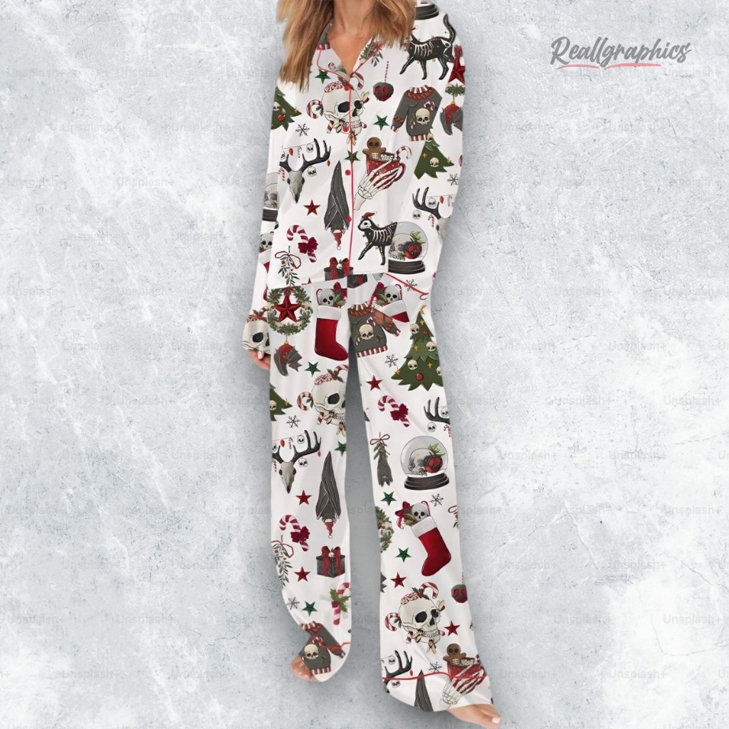 Gothic Christmas Satin Pajama Set Gothic Christmas Satin Pajama Set