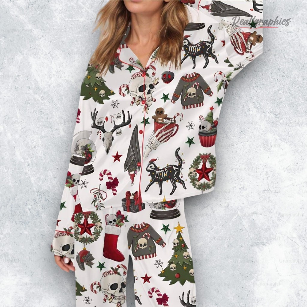 gothic christmas satin pajama set 2 gcky4y
