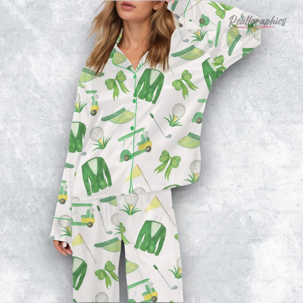 green-coat-golf-coquette-satin-pajama-set-3_gsnkng green coat golf coquette satin pajama set 3 gsnkng