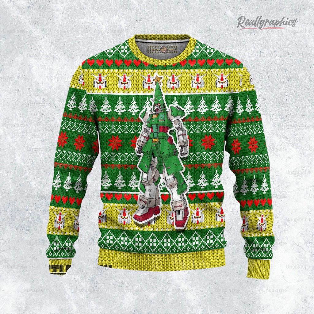 Gundam Pine Tree Ugly Sweater Xmas Ugly Sweatshirt, Sweater Gundam Pine Tree Ugly Sweater Xmas Ugly Sweatshirt, Sweater