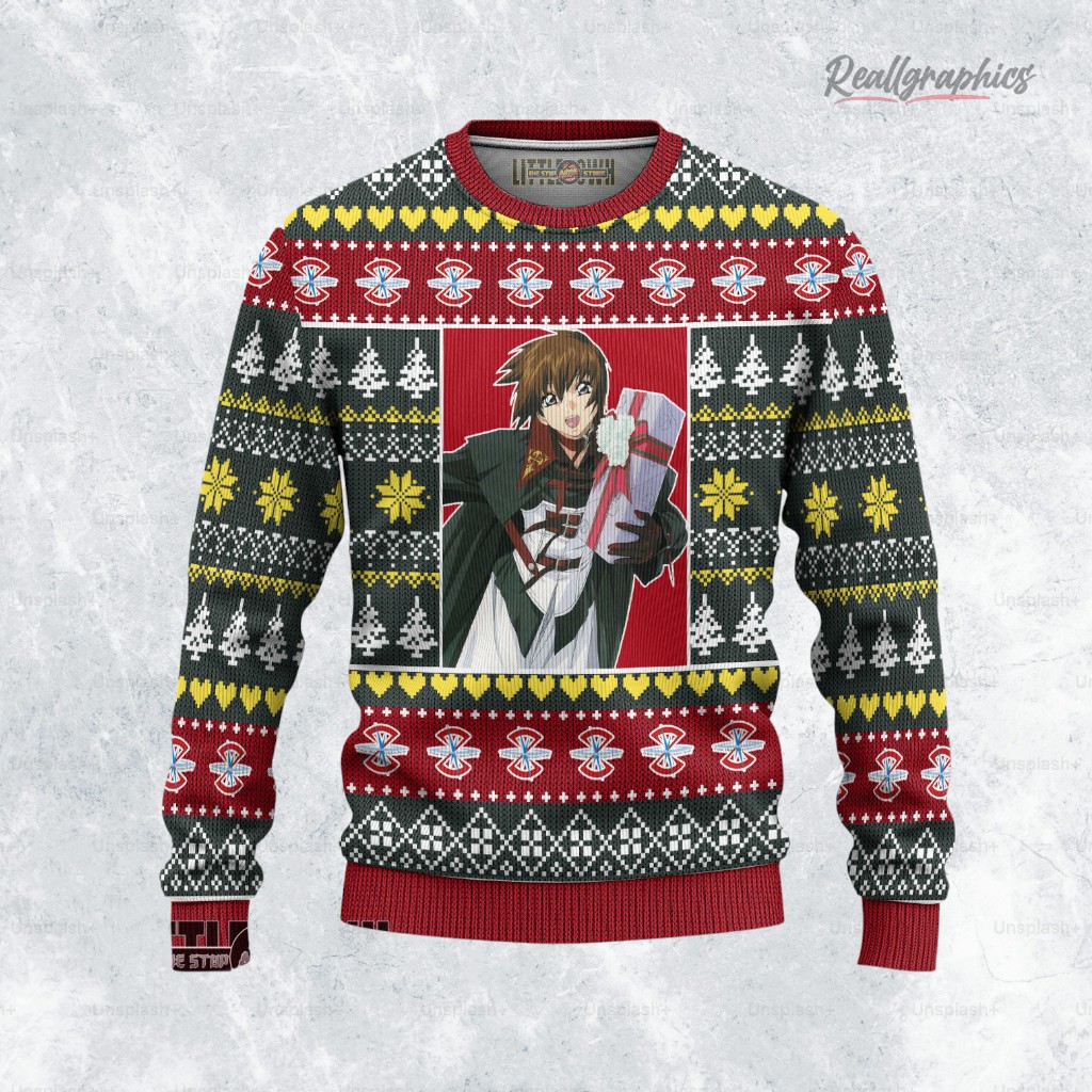Gundam Ugly Sweater Kira Yamato Xmas Ugly Sweatshirt, Sweater Gundam Ugly Sweater Kira Yamato Xmas Ugly Sweatshirt, Sweater