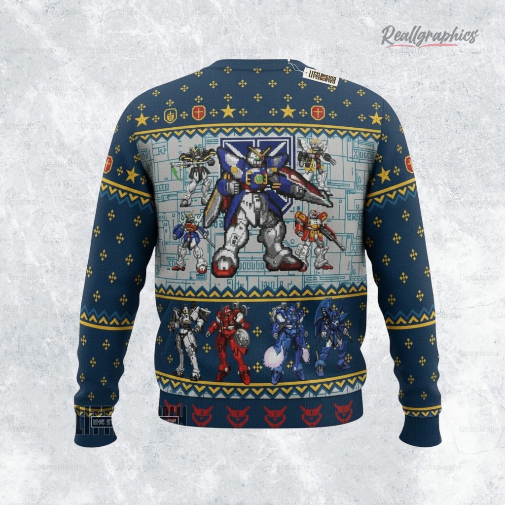 gundam wing spirited christmas ugly sweater anime xmas gift ideas 2 kkwbro