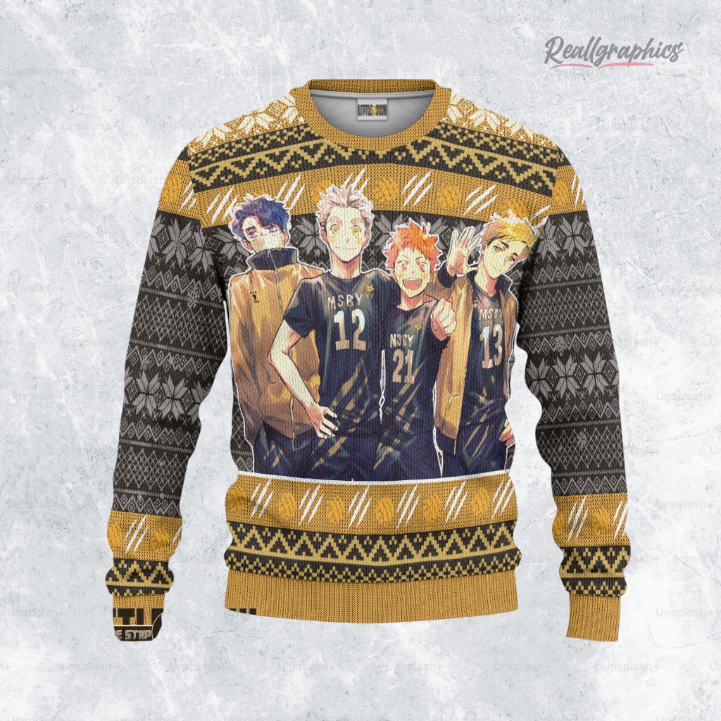 haikyuu sweatshirt msby black jackals ugly sweater 2 wf4p2h