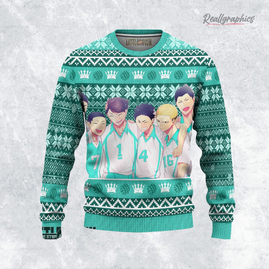 Haikyuu Ugly Christmas Sweater Aoba Johsai High Xmas Ugly Sweatshirt, Sweater Haikyuu Ugly Christmas Sweater Aoba Johsai High Xmas Ugly Sweatshirt, Sweater