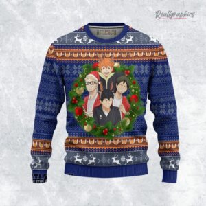 haikyuu ugly christmas sweater main characters custom anime sweatshirt 1 bncsbz