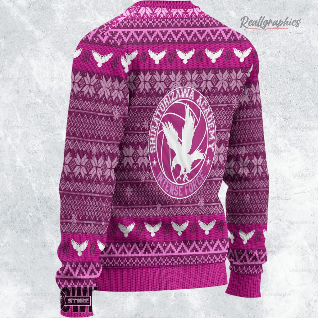 haikyuu ugly christmas sweater shiratorizawa academy xmas ugly sweatshirt sweater 2 ffskro