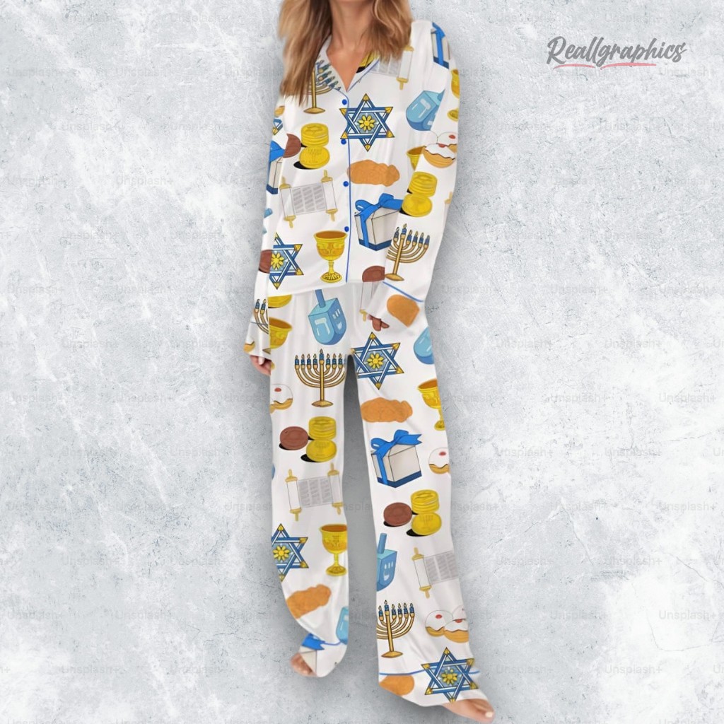hanukkah satin pajama set 2 gmuijz