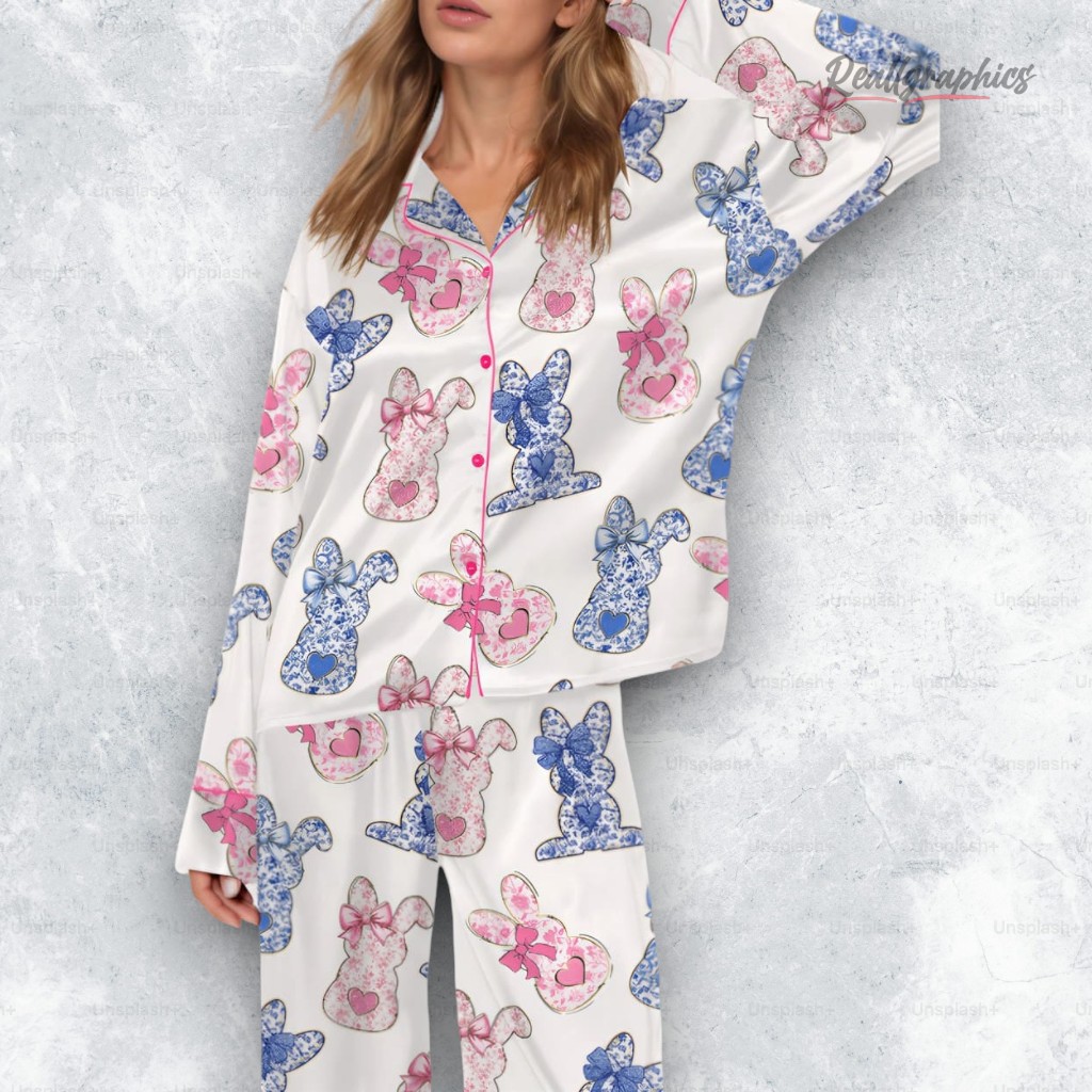 happy easter satin pajama set 2 z30w23