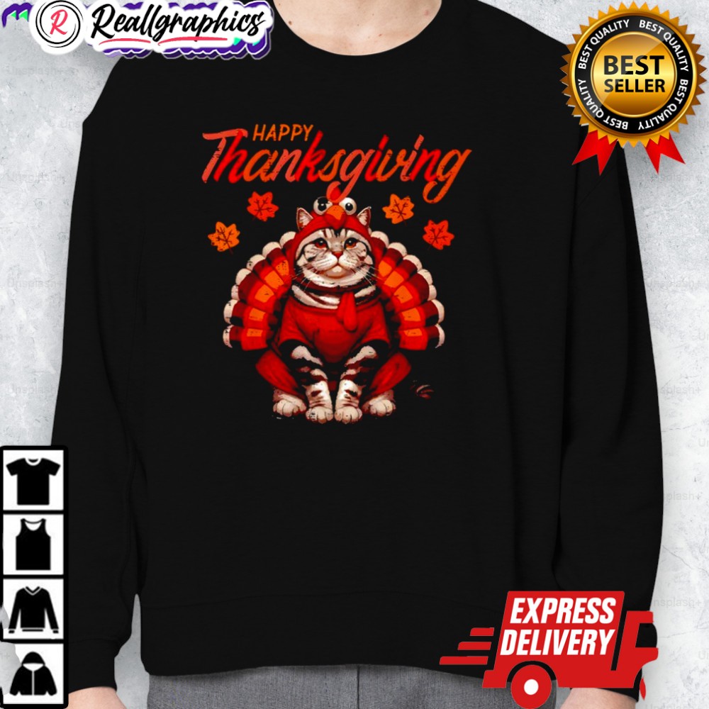 happy thanksgiing cat turkey day fall shirt 2 pf0cth