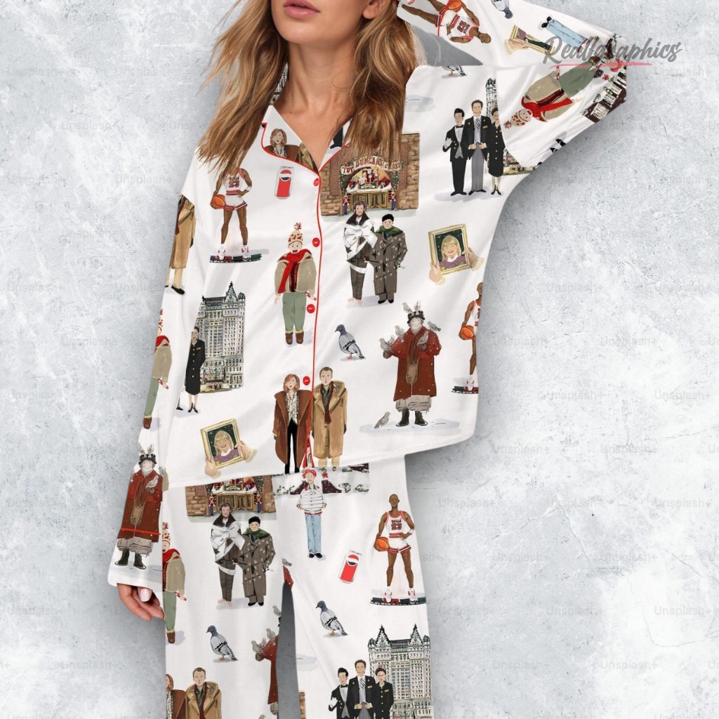 home alone christmas silky satin pajama set 2 zwofmd