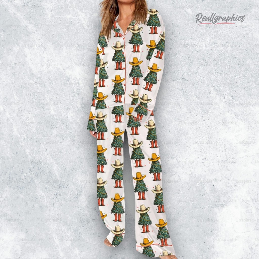 Howdy Christmas Western Christmas Tree Pajama Set Howdy Christmas Western Christmas Tree Pajama Set