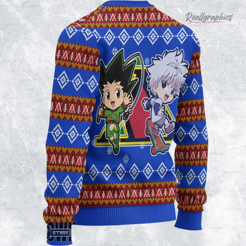 hunter x hunter ugly christmas sweater kurapika x leorio xmas ugly sweatshirt sweater 2 oslitj