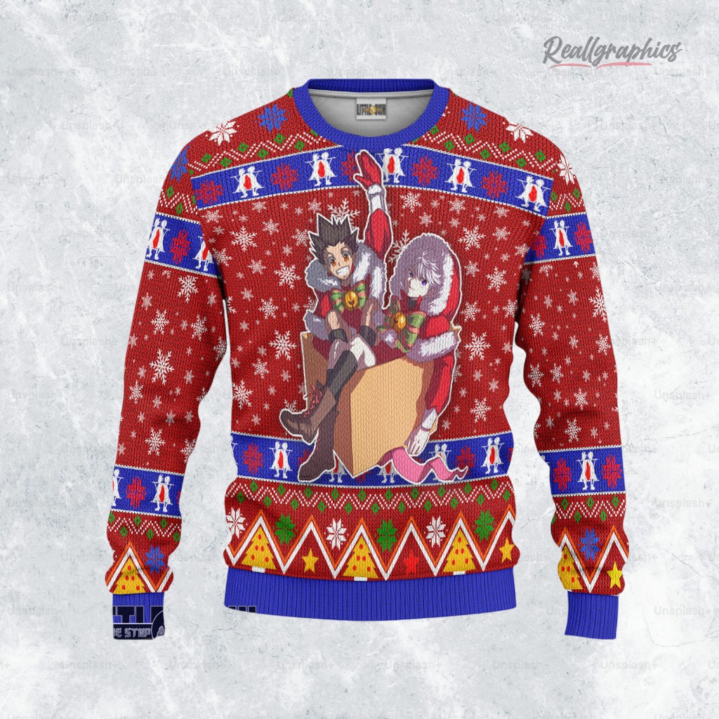 hunter x hunter ugly sweater gon and killua xmas ugly sweatshirt sweater 2 h99ecb