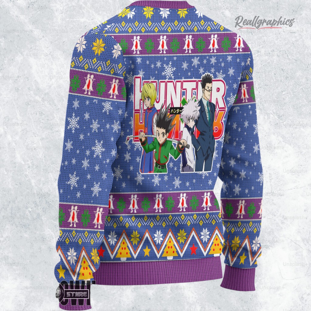hunter x hunter ugly sweater neon nostrade xmas ugly sweatshirt sweater 2 pp9onn