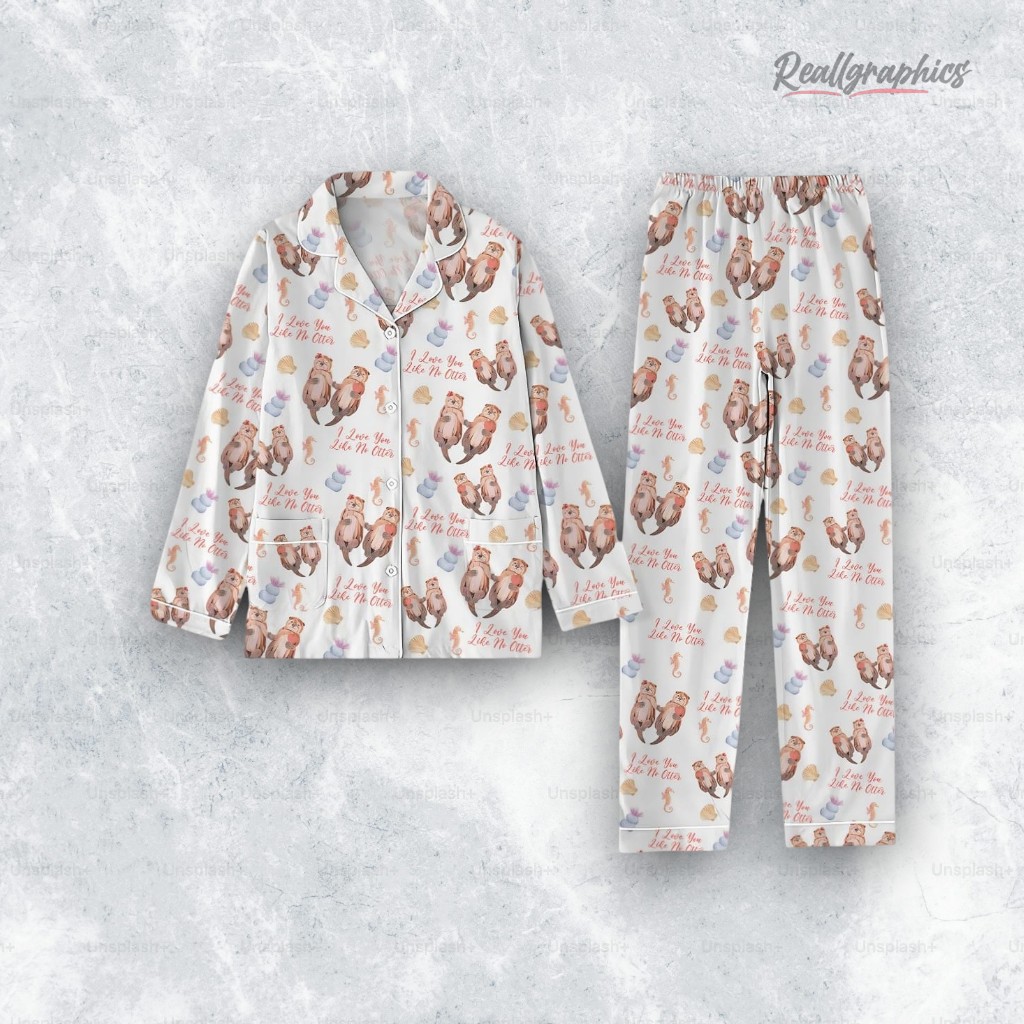 i loe you like me otter pajama set 2 m7tvtf