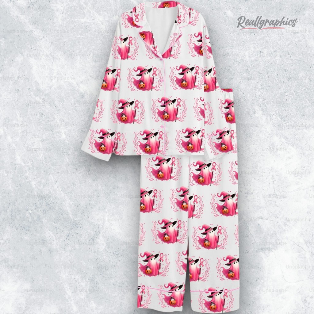 In October We Wear Pink Breast Cancer Awareness Satin Pajama Set In October We Wear Pink Breast Cancer Awareness Satin Pajama Set