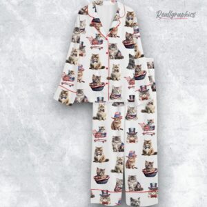 independence day cat 4th of july satin pajama set 1 eq8zrq