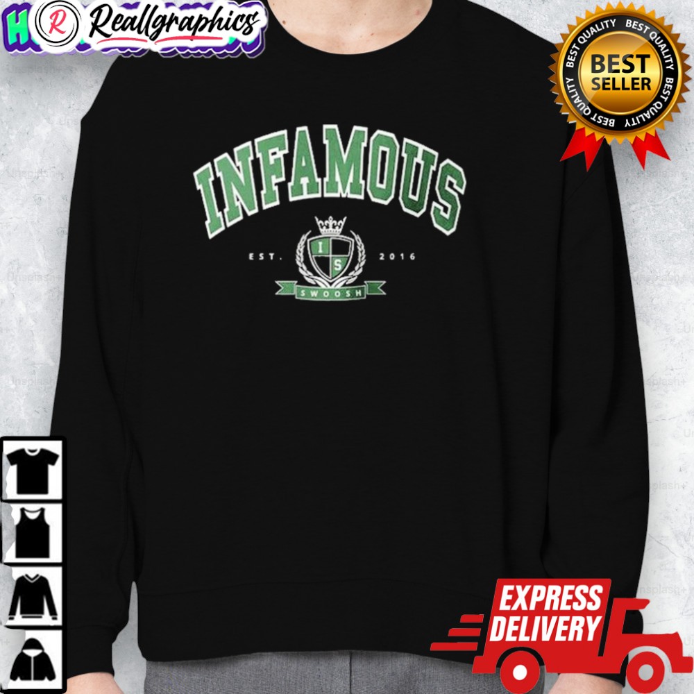 infamous swoosh est 2016 varsity shirt 2 zmx3je