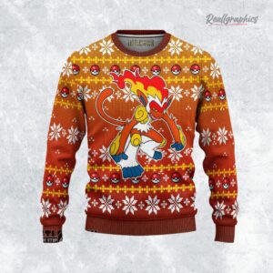 infernape ugly christmas sweater pokemon xmas ugly sweatshirt sweater 1 l64dul