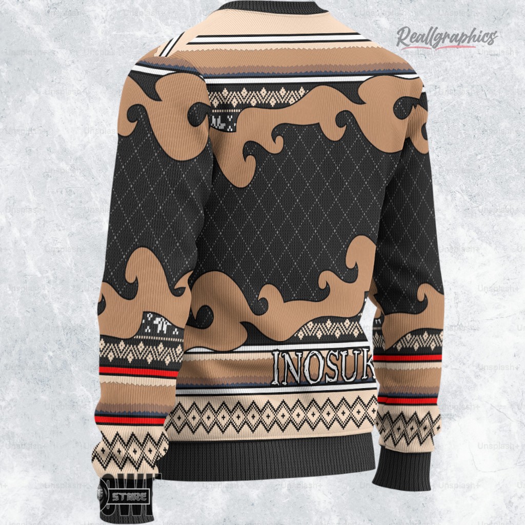 inosuke ugly sweater custom demon slayer sweatshirt 2 e1yb9e