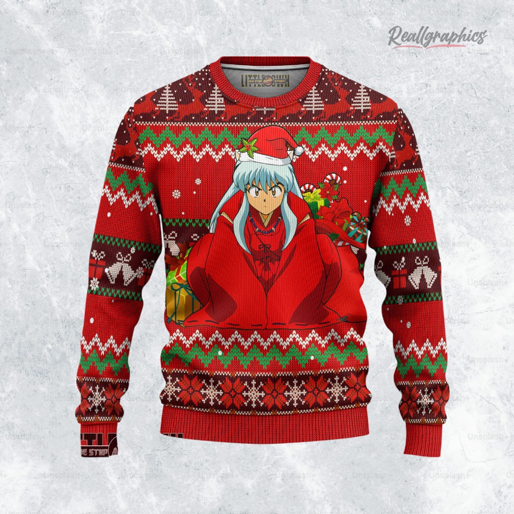 Inuyasha Ugly Christmas Sweater Red Inuyasha Ugly Christmas Sweater Red