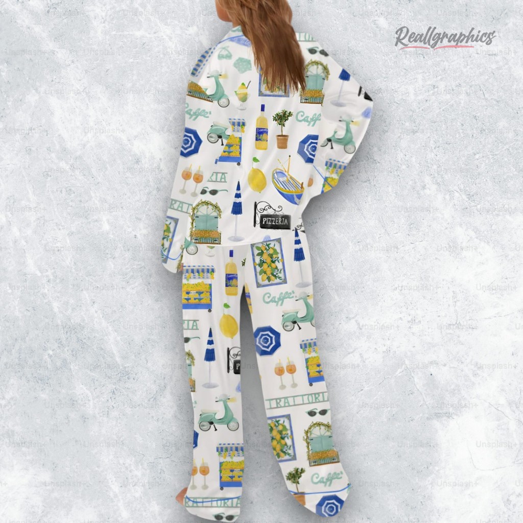 italy vacation satin pajama set 2 vqtbhe