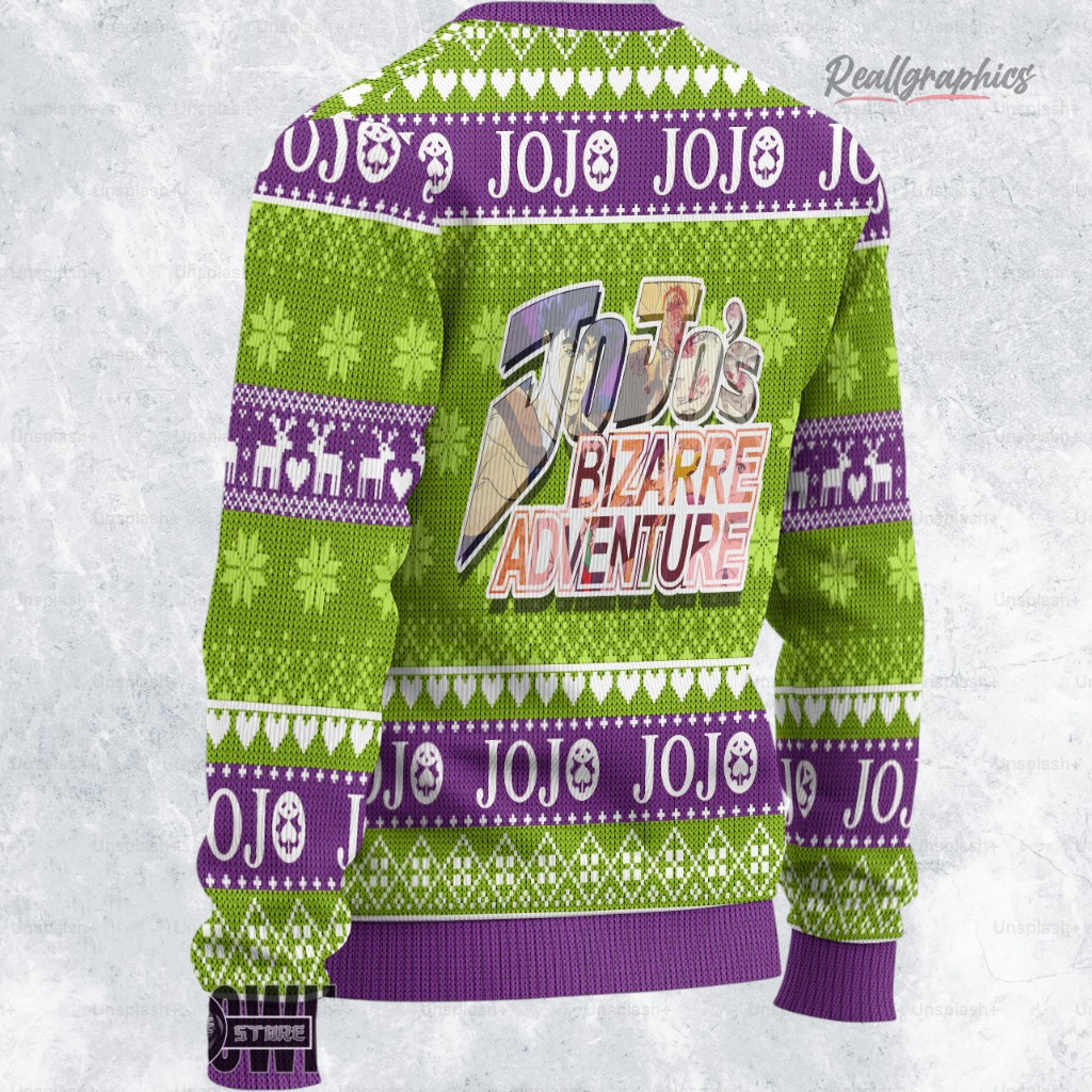jojos bizarre adenture ugly sweater jolyne x iggy sweatshirt christmas gift 2 sqbj1q