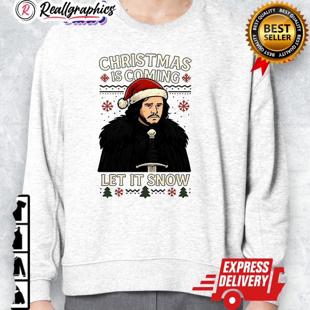 jon snow game of thrones christmas is coming let it snow shirt 2 hfbvbq