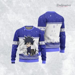 jujutsu kaisen megumi fushiguro anime christmas ugly sweater anime xmas gift ideas 3 fkngye