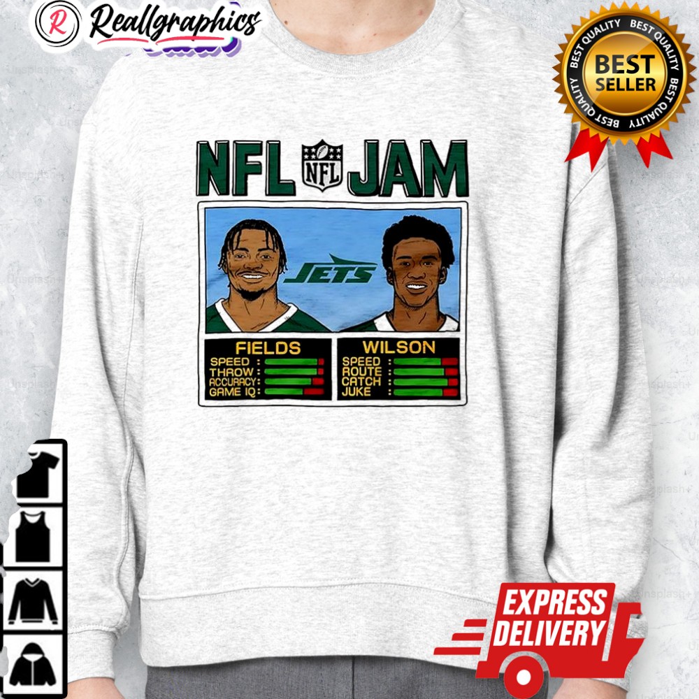justin fields and garrett wilson new york jets nfl jam classic video game shirt 2 yygpzf