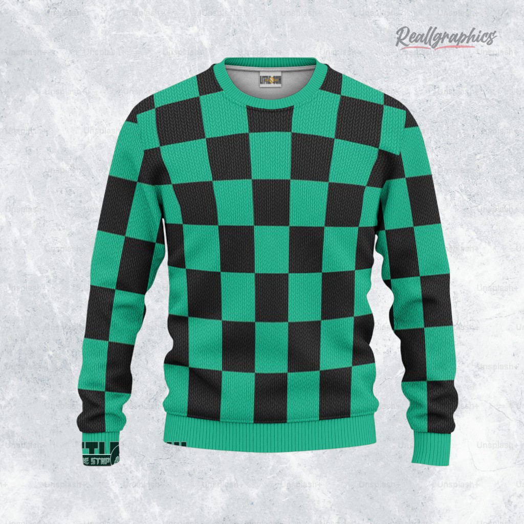 kamado tanjirou pattern ugly sweater demon slayer anime cosplay christmas gift 2 ihbmcw