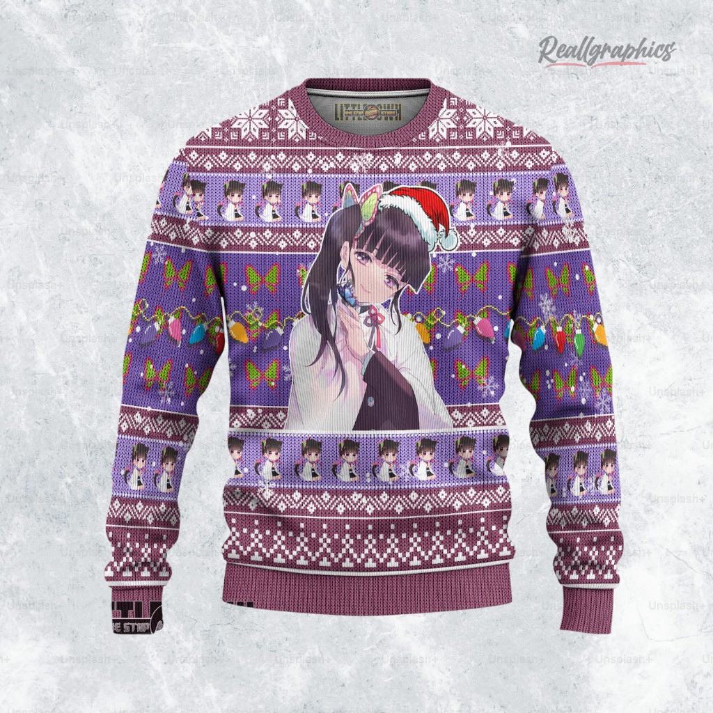 Kanao Tsuyuri Ugly Christmas Sweater Demon Slayer Custom Anime Sweatshirt Kanao Tsuyuri Ugly Christmas Sweater Demon Slayer Custom Anime Sweatshirt