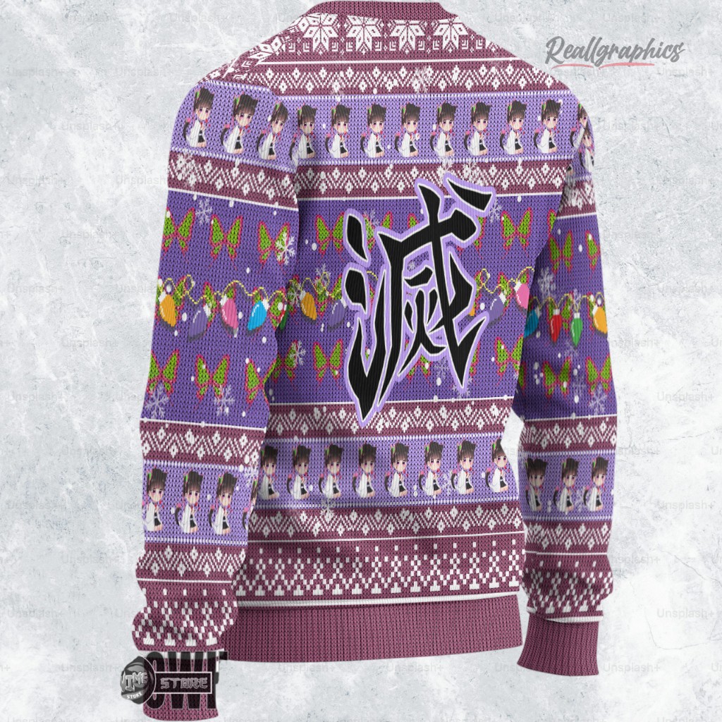 kanao tsuyuri ugly christmas sweater demon slayer custom anime sweatshirt 2 ugwcym