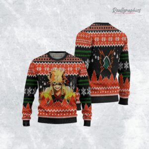 katsuki bakugo my hero academia anime christmas ugly sweater anime xmas gift ideas 3 p84bsz